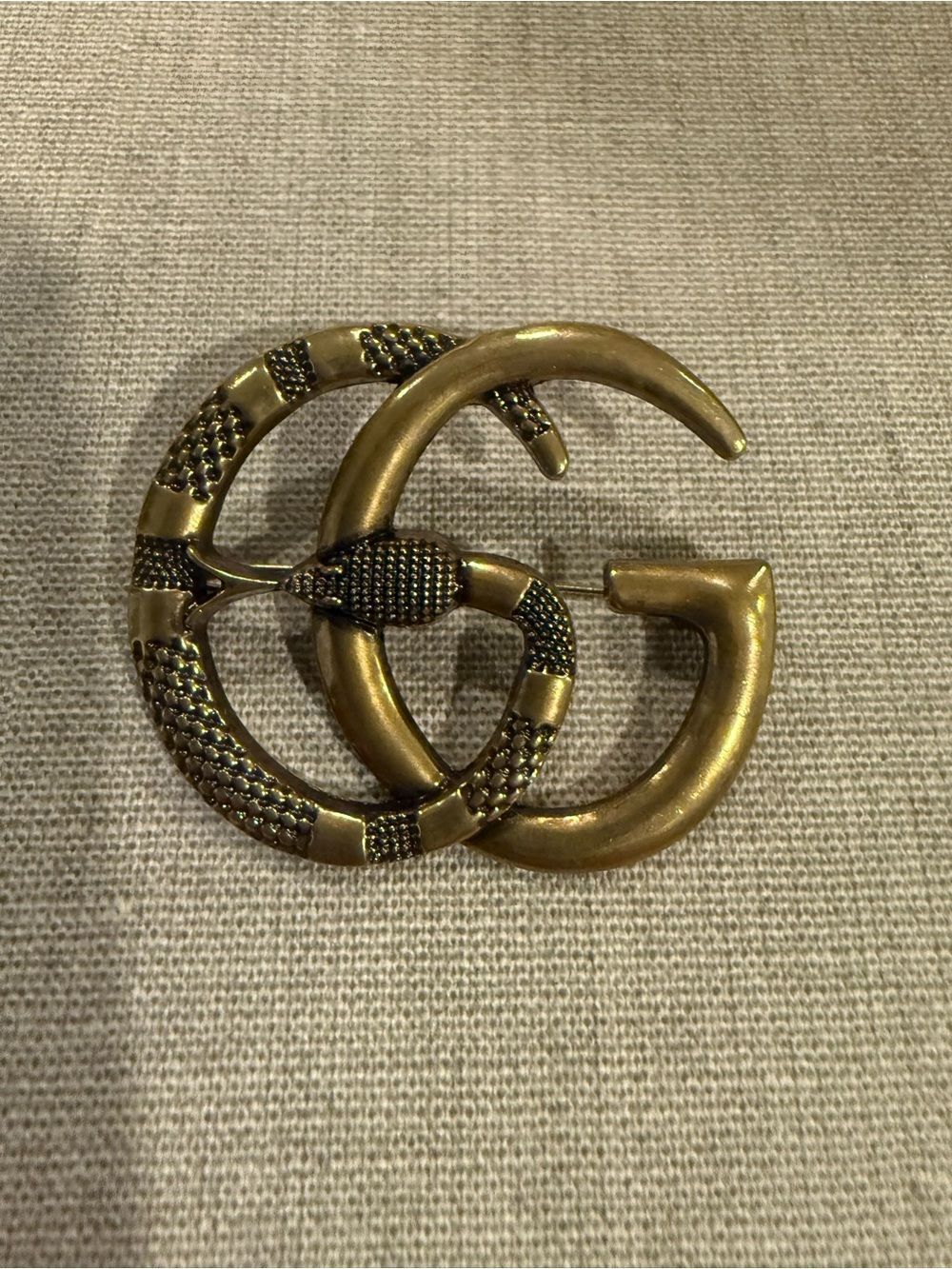 New Gucci antique Gold tone snake Brooch